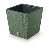 Prosperplast Furu Square Low Planter 24x24x23.5cm - Earth Green